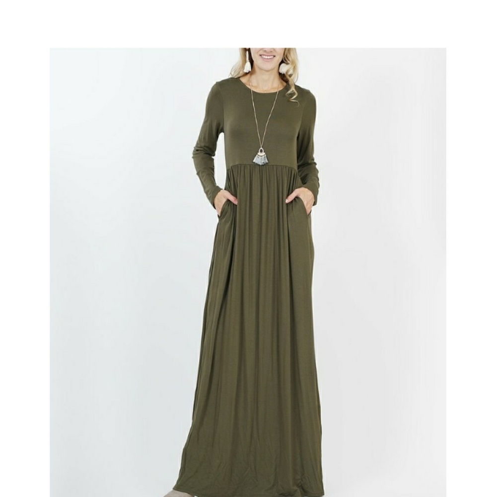 Olive Green Maxi Dress